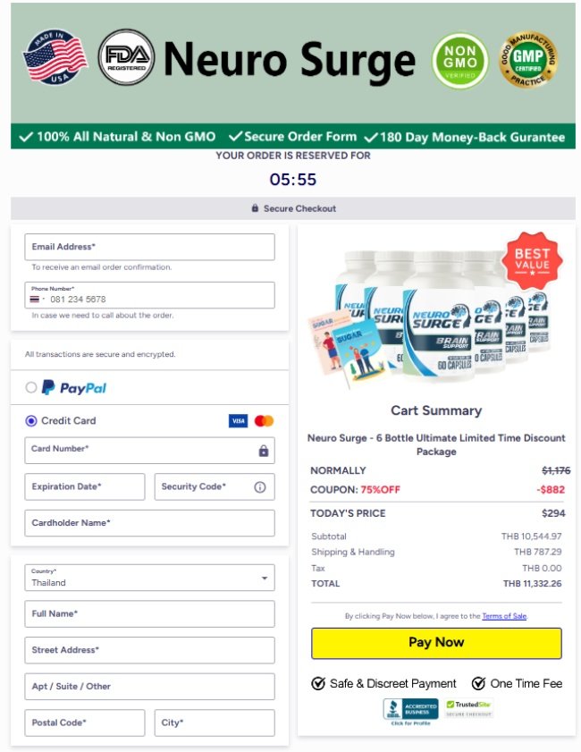 Neuro Surge Official Website Secure Order Page